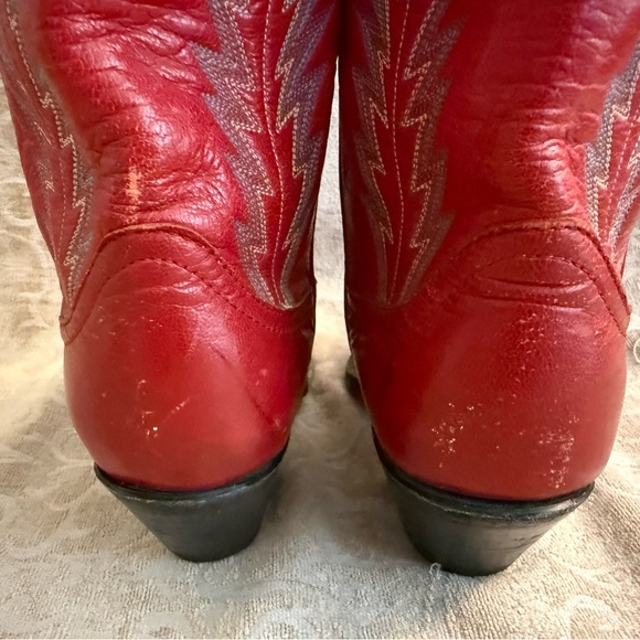 Larry Mahan Red Cowgirl Boots - Picture 4 of 9